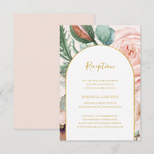 Eleganter Blumengarten   Pastelhochzeit Begleitkarte