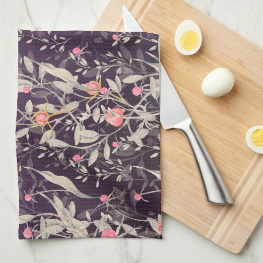 Eleganter Blumengarten Rose & Locarno Geschirrtuch (Viertel Falte)