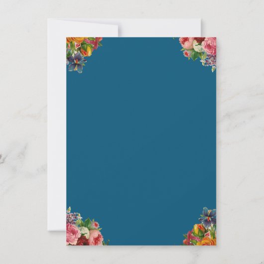 Eleganter Blumengarten Save The Date (Rückseite)