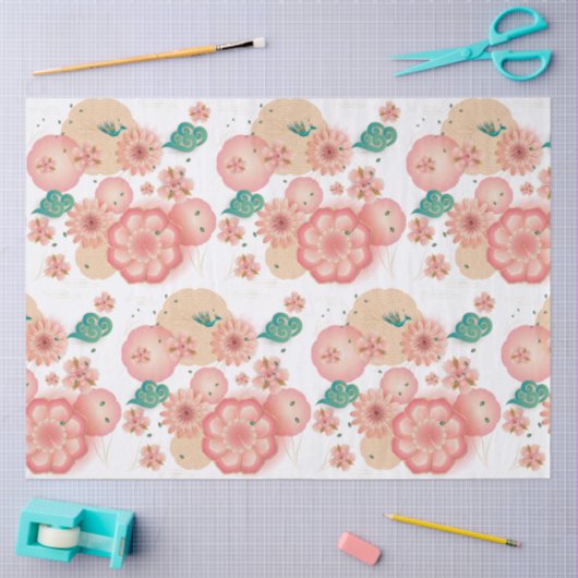 Eleganter Blumengarten Seidenpapier (Basteln)