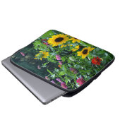 Eleganter Blumengarten Sonnenblumen zinnias daisis Laptopschutzhülle (Vorne Knopf)