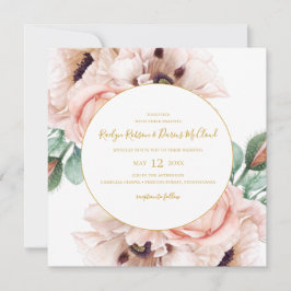 Eleganter Blumengarten | Square Wedding Einladung