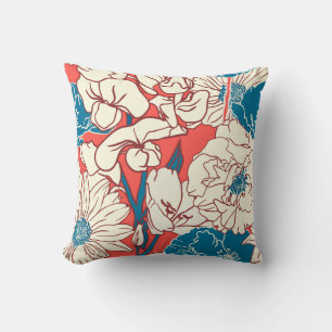 Eleganter Blumengarten: Vintages Nahtloses Design Kissen