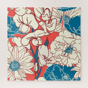 Eleganter Blumengarten: Vintages Nahtloses Design Puzzle