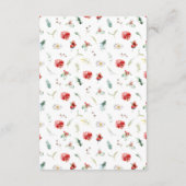 Eleganter Blumengarten Winter Wedding Empfang Begleitkarte (Rückseite)