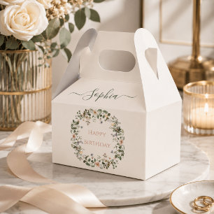Eleganter Blumengeburtstag - Feld für individuelle Geschenkschachtel