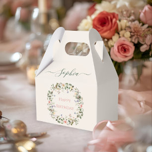 Eleganter Blumengeburtstag - Feld für individuelle Geschenkschachtel