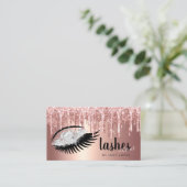 Eleganter, blumengeschmückter Glitzer Tropfen Visitenkarte (Stehend Vorderseite)