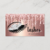 Eleganter, blumengeschmückter Glitzer Tropfen Visitenkarte (Vorderseite)