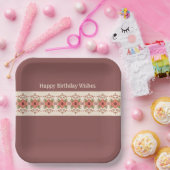 Eleganter, blumengeschmückter Platz Pappteller (Party)