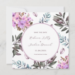 Eleganter, blumengeschmückter Save the Date Solomo Einladung