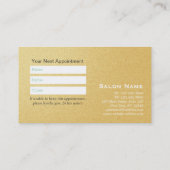 Eleganter Blumengoldrahmen Makeup Salon Ernennung Terminkarte (Rückseite)