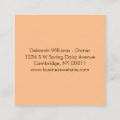 Eleganter Blumengottesdienst Quadratische Visitenkarte (Rückseite)