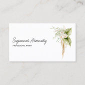 Eleganter Blumengrenzencode rechts QR-Code hinten Visitenkarte (Vorderseite)