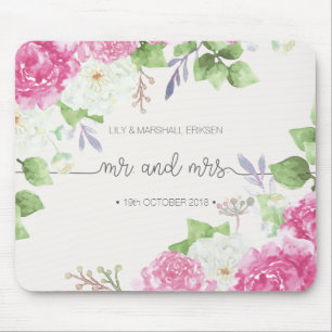 Eleganter Blumenherr u. Frau Wedding   Mousepad