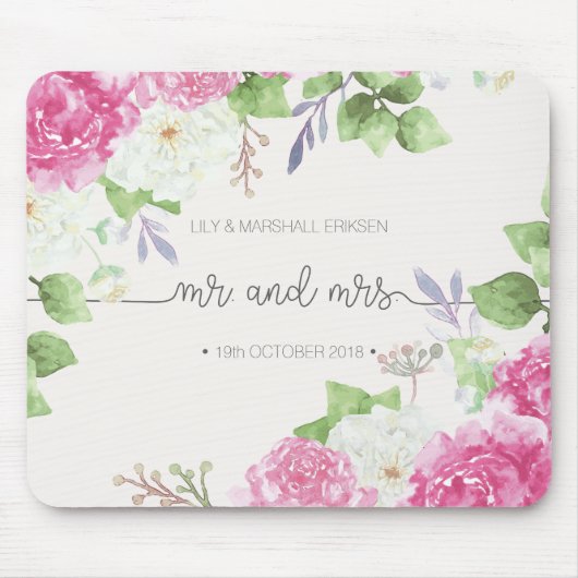 Eleganter Blumenherr u. Frau Wedding | Mousepad (Vorne)