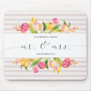 Eleganter Blumenherr u. Frau Wedding Mousepad