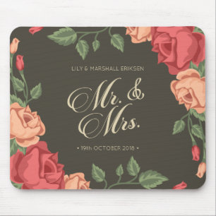 Eleganter Blumenherr u. Frau Wedding   Mousepad