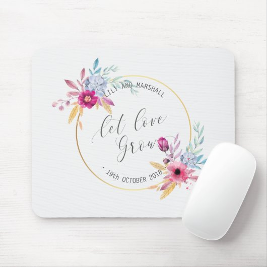 Eleganter Blumenherr u. Frau Wedding | Mousepad (Mit Mouse)