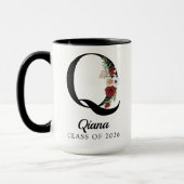 Eleganter Blumeninitialen-Personalisierter-Mug-Ges Tasse (Links)
