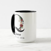 Eleganter Blumeninitialen-Personalisierter-Mug-Ges Tasse (Vorderseite Links)