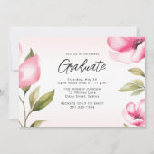 Eleganter Blumenkohl-Abschluss Klasse 2025 Einladung (Rückseite)