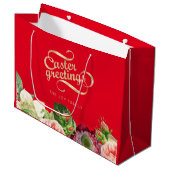 Eleganter Blumenkorb Große Geschenktasche Geschenktüte (Vorderseite Schrägansicht)