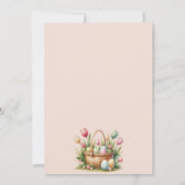 Eleganter Blumenkorb Osterfeiertag Jagd Einladung (Rückseite)