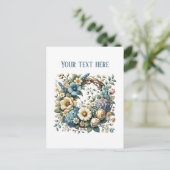 Eleganter Blumenkranz anpassbar Postkarte (Stehend Vorderseite)