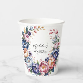 Eleganter Blumenkranz für Hochzeiten Pappbecher