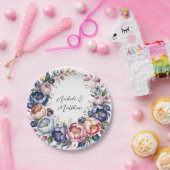 Eleganter Blumenkranz für Hochzeiten Pappteller (Party)