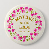 Eleganter Blumenkranz in Rosa für die Mutter der B Button (Vorderseite)