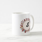 Eleganter Blumenkranz Mit Monogramm Kaffee-Tasse Kaffeetasse (VorderseiteRechts)
