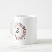 Eleganter Blumenkranz Mit Monogramm Kaffee-Tasse Kaffeetasse (Vorderseite Links)