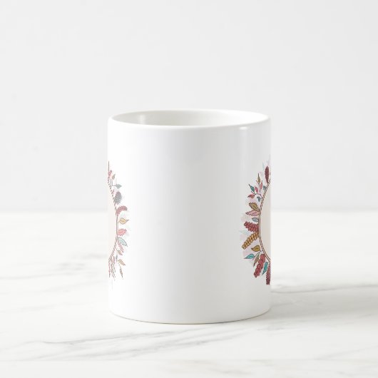 Eleganter Blumenkranz Mit Monogramm Kaffee-Tasse Kaffeetasse (Mittel)