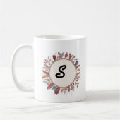 Eleganter Blumenkranz Mit Monogramm Kaffee-Tasse Kaffeetasse (Links)