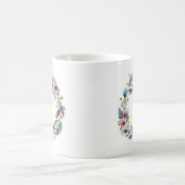 Eleganter Blumenkranz Mit Monogramm Kaffee-Tasse Kaffeetasse (Mittel)