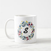 Eleganter Blumenkranz Mit Monogramm Kaffee-Tasse Kaffeetasse (Links)