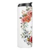 Eleganter Blumenkranz mit verdeckten Rose Thermosbecher (Nach links gedreht)