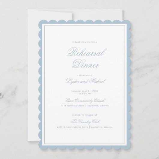 Eleganter Blumenkranz-Monogramm-Probedinner Einladung (Vorderseite)