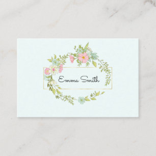 Eleganter Blumenkranz Visitenkarte
