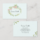 Eleganter Blumenkranz Visitenkarte (Vorne/Hinten)