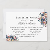 Eleganter Blumenkranz zum Abendessen in der Probe Einladung (Vorderseite)