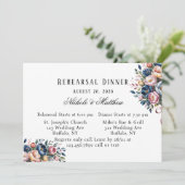 Eleganter Blumenkranz zum Abendessen in der Probe Einladung (Stehend Vorderseite)