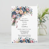 Eleganter Blumenkranz zum Brautparty Einladung (Stehend Vorderseite)