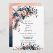 Eleganter Blumenkranz zum Brautparty Einladung (Vorne/Hinten)