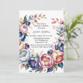 Eleganter Blumenkranz zum Junggeselinnen-Abschied Einladung (Stehend Vorderseite)