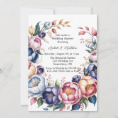 Eleganter Blumenkranz zum Polterabend Einladung (Vorderseite)