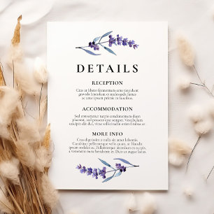 Eleganter Blumenladen Hochzeitsgast-Informationen Begleitkarte