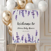 Eleganter Blumenlavender Baby Dusche Empfang Poster
